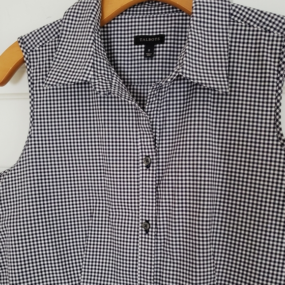 Talbots Sleeveless Sunrise Gingham Top - Picture 3 of 6